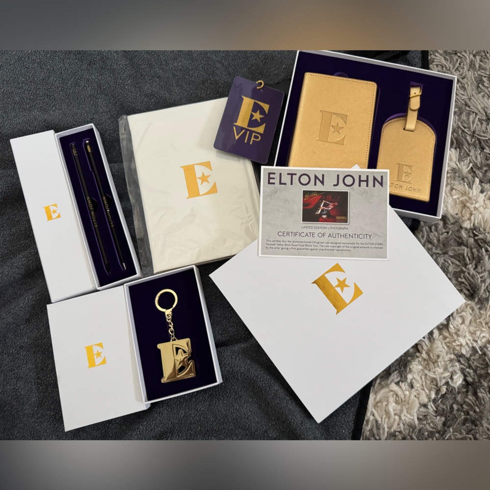 Elton John’s Farewell Tour Authentic Swag Bag Merch +Certificate of Authenticity